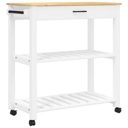 Carrello da Cucina MONZA 84x40x90 cm in Legno Massello di Pino - homemem39