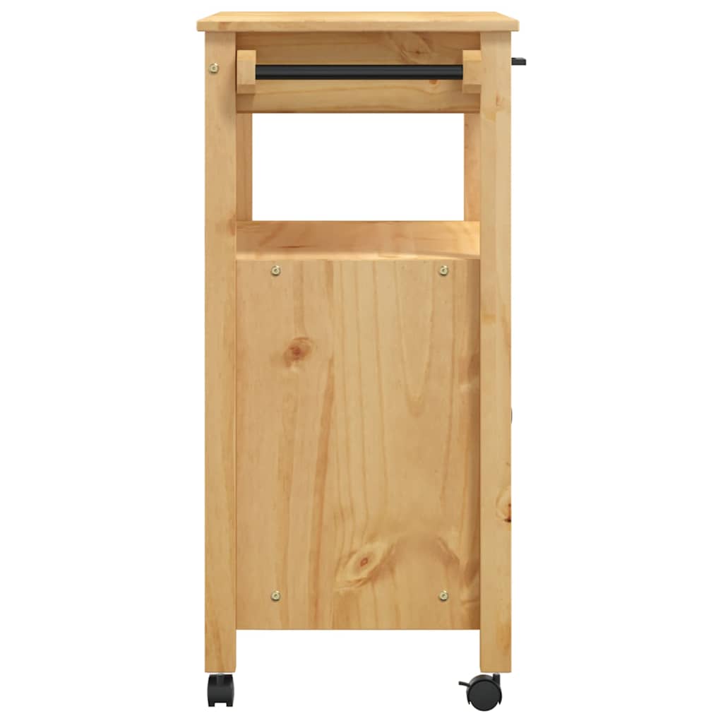 Carrello da Cucina MONZA 84x40x88,5 cm in Legno Massello di Pino