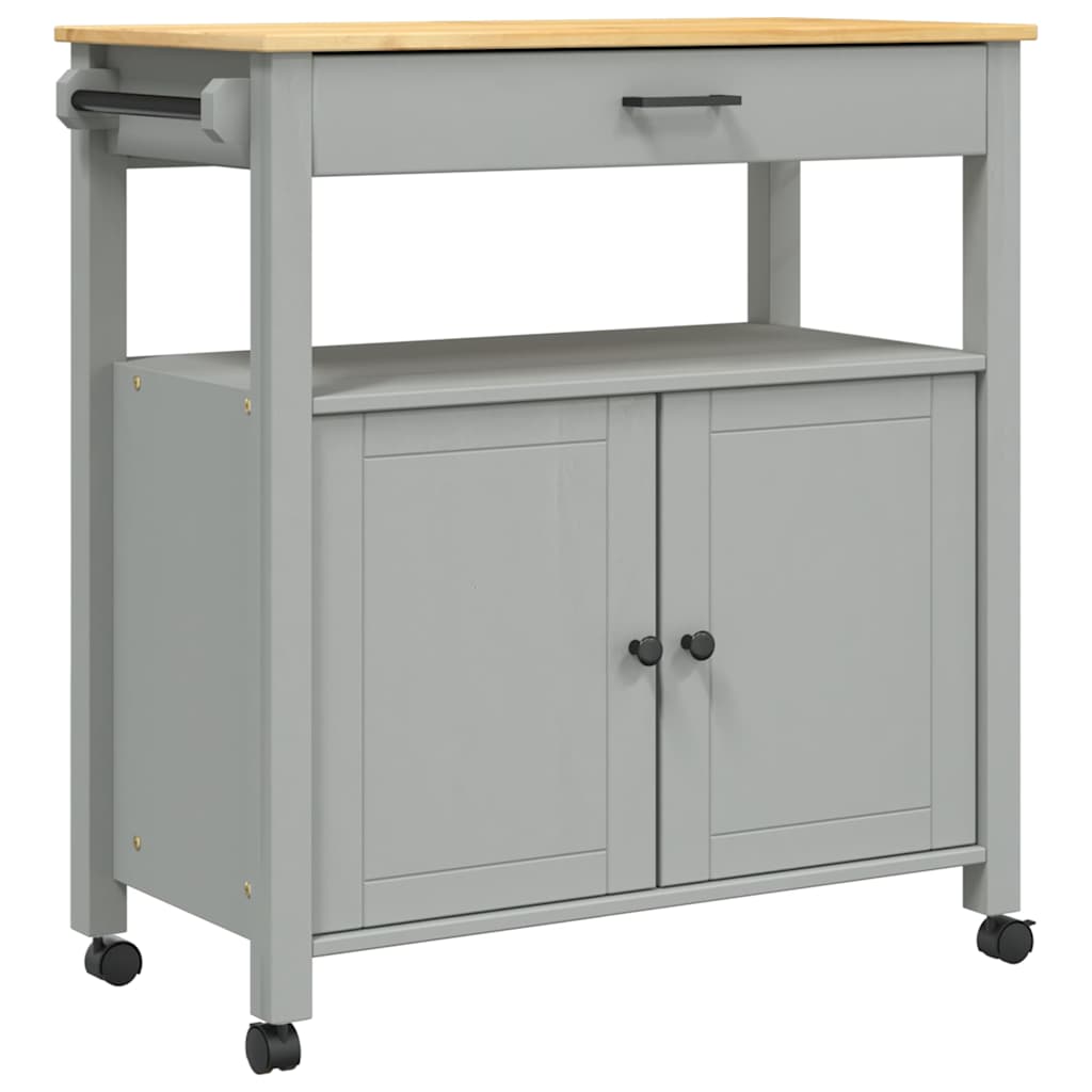 Carrello da Cucina MONZA 84x40x88,5 cm in Legno Massello di Pino