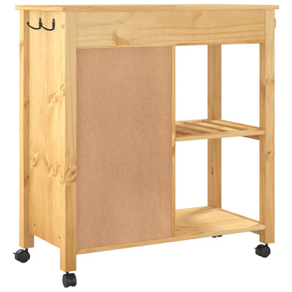 Carrello da Cucina MONZA 84x40x90 cm in Legno Massello di Pino - homemem39