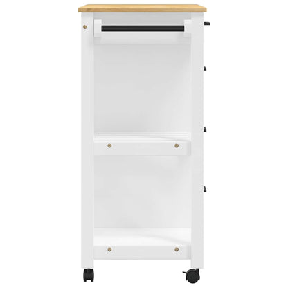 Carrello da Cucina MONZA 84x40x88,5 cm in Legno Massello di Pino
