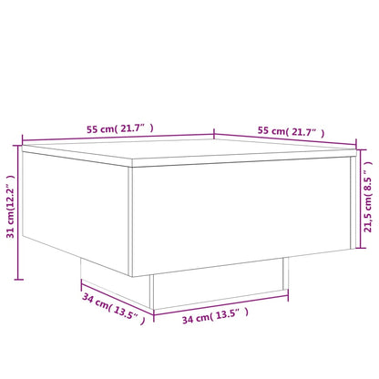 Tavolino da Salotto Bianco 55x55x31 cm in Legno Multistrato | homemem39
