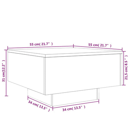 Tavolino da Salotto Grigio Cemento 55x55x31cm Legno Multistrato