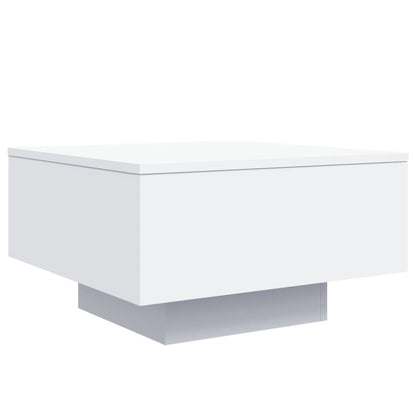 Tavolino da Soggiorno con Luci LED Bianco 55x55x31 cm | homemem39