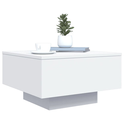 Tavolino da Soggiorno con Luci LED Bianco 55x55x31 cm | homemem39