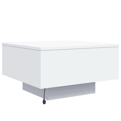Tavolino da Soggiorno con Luci LED Bianco 55x55x31 cm | homemem39