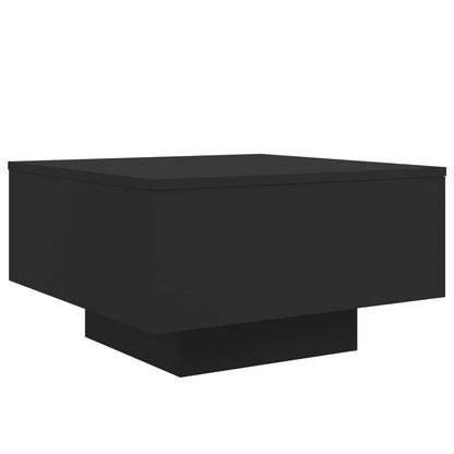 Tavolino da Soggiorno con Luci LED Nero 55x55x31 cm | homemem39