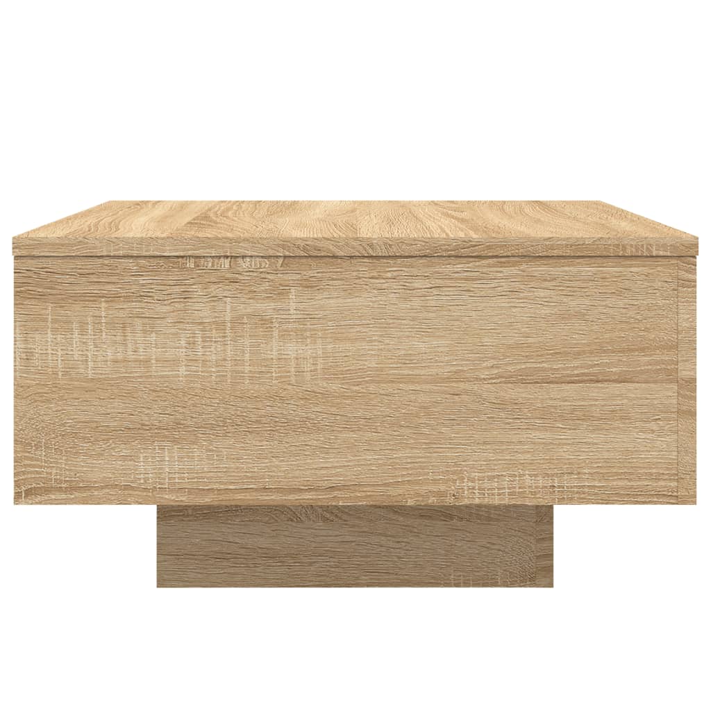 Tavolino da Soggiorno con Luci LED Rovere Sonoma 55x55x31 cm | homemem39