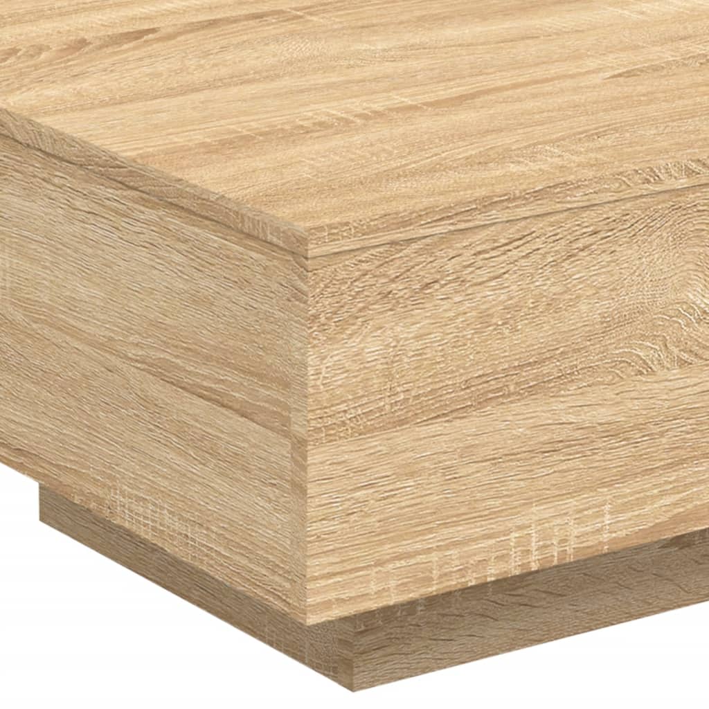 Tavolino da Soggiorno con Luci LED Rovere Sonoma 55x55x31 cm | homemem39