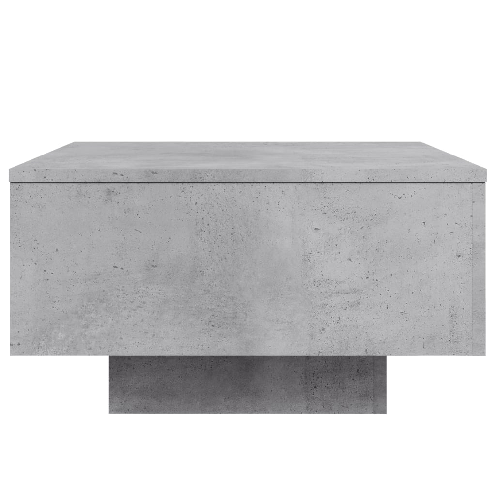 Tavolino da Soggiorno con Luci LED Grigio Cemento 55x55x31 cm