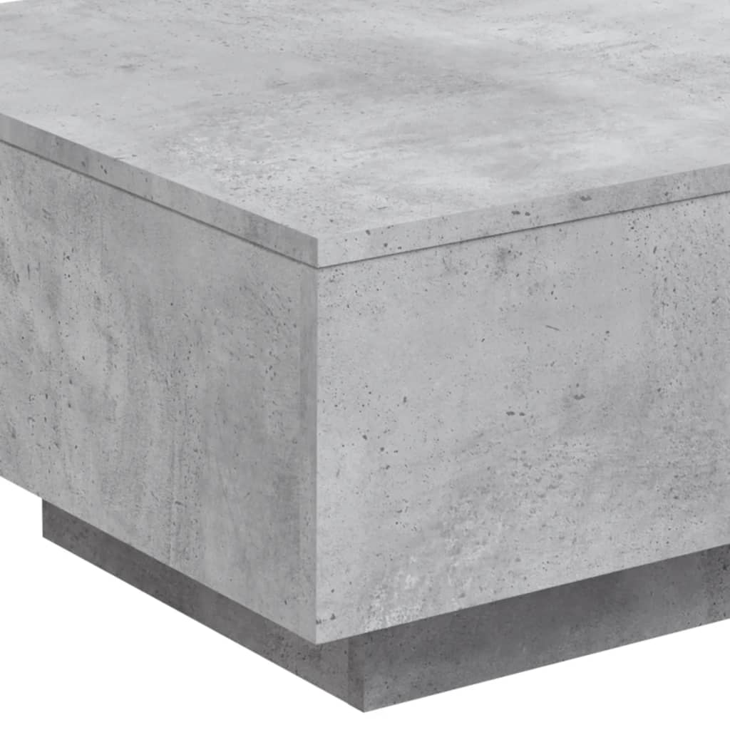 Tavolino da Soggiorno con Luci LED Grigio Cemento 55x55x31 cm