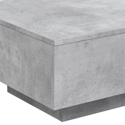 Tavolino da Soggiorno con Luci LED Grigio Cemento 55x55x31 cm