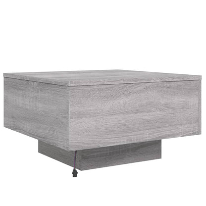 Tavolino da Soggiorno con Luci LED Grigio Sonoma 55x55x31 cm | homemem39