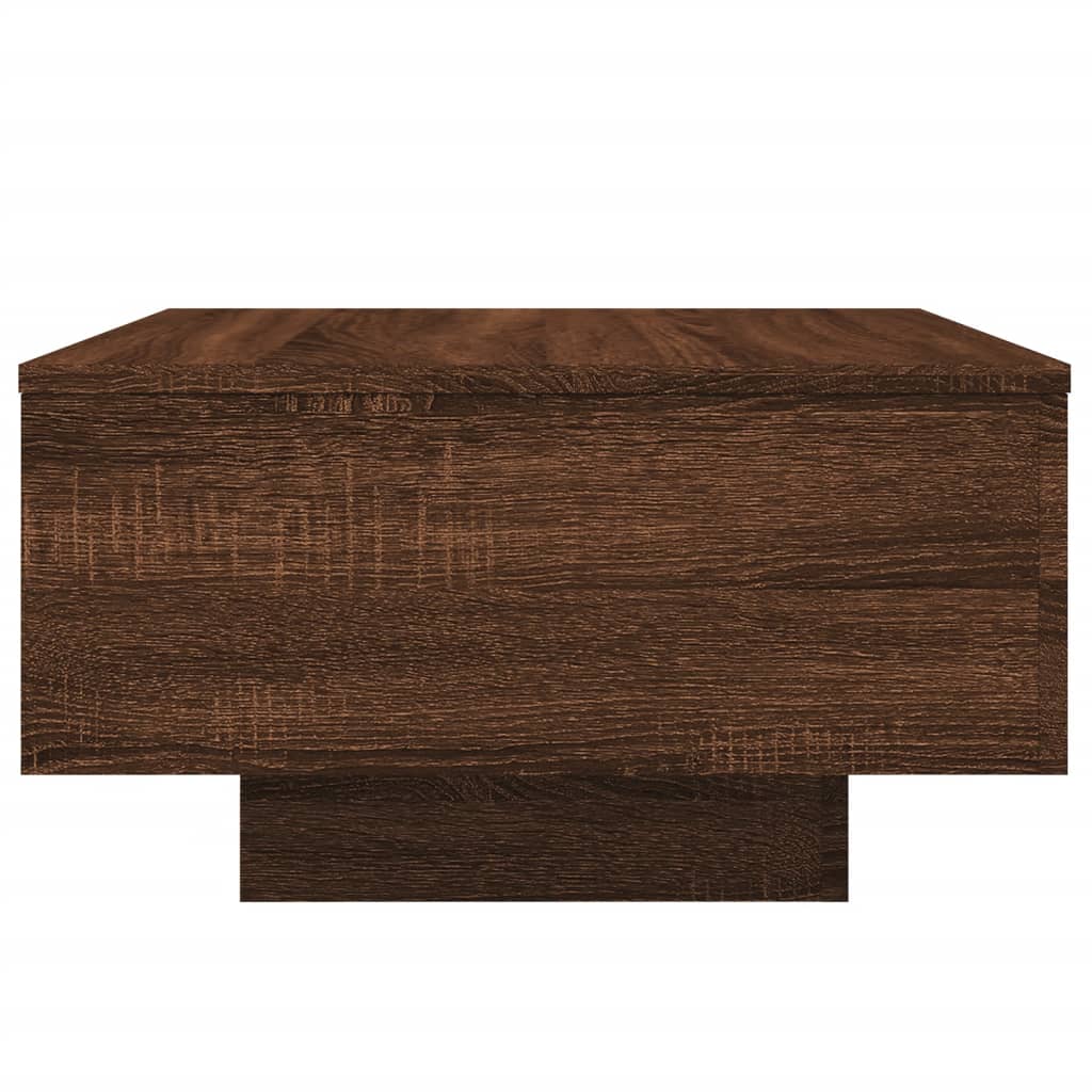 Tavolino da Soggiorno con Luci LED Rovere Marrone 55x55x31 cm | homemem39