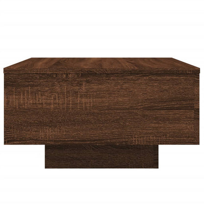 Tavolino da Soggiorno con Luci LED Rovere Marrone 55x55x31 cm | homemem39