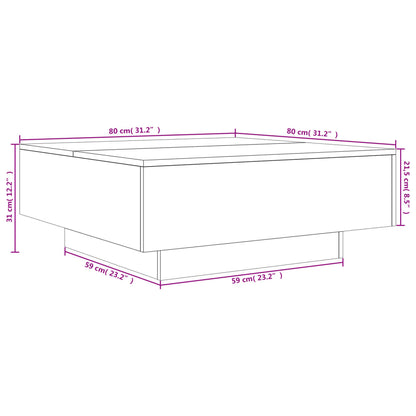 Tavolino da Salotto Bianco 80x80x31 cm in Legno Multistrato | homemem39