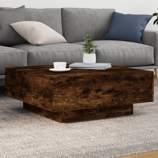 Tavolino da Salotto Rovere Fumo 80x80x31 cm Legno Multistrato | homemem39