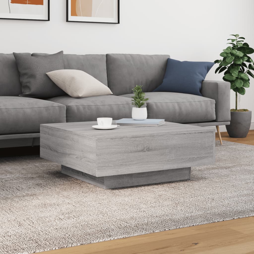 Tavolino da Salotto Grigio Sonoma 80x80x31 cm Legno Multistrato | homemem39