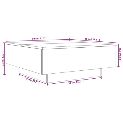 Tavolino da Salotto Grigio Sonoma 80x80x31 cm Legno Multistrato | homemem39