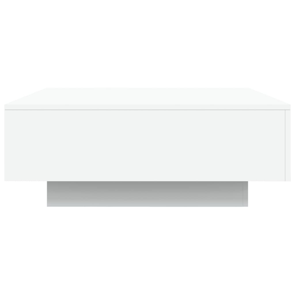 Tavolino da Soggiorno con Luci LED Bianco 80x80x31 cm