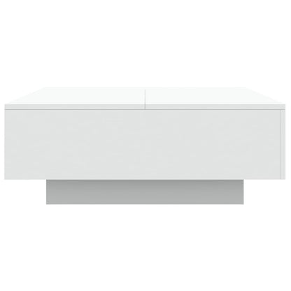 Tavolino da Soggiorno con Luci LED Bianco 80x80x31 cm | homemem39