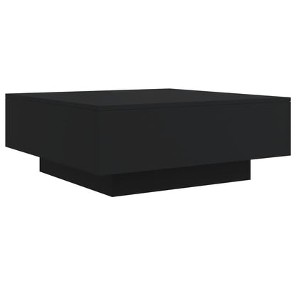 Tavolino da Soggiorno con Luci LED Nero 80x80x31 cm | homemem39