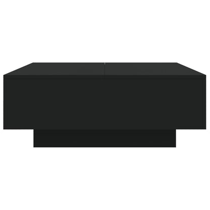 Tavolino da Soggiorno con Luci LED Nero 80x80x31 cm | homemem39