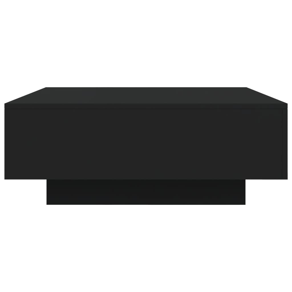 Tavolino da Soggiorno con Luci LED Nero 80x80x31 cm | homemem39