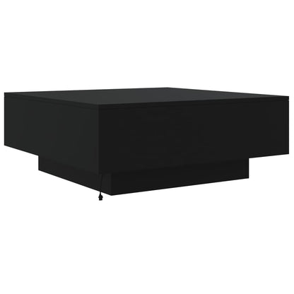 Tavolino da Soggiorno con Luci LED Nero 80x80x31 cm | homemem39