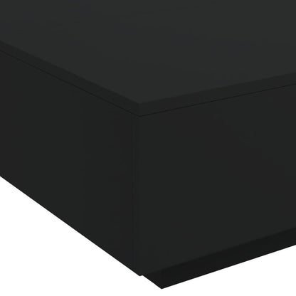 Tavolino da Soggiorno con Luci LED Nero 80x80x31 cm | homemem39