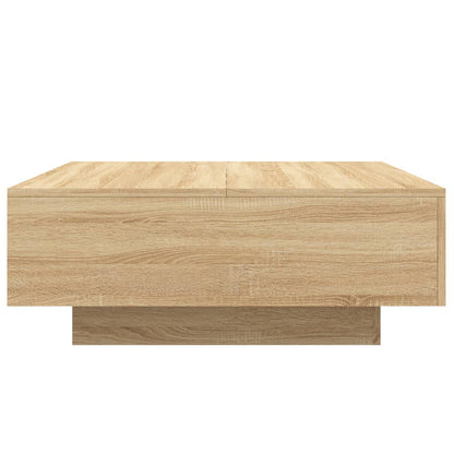 Tavolino da Soggiorno con Luci LED Rovere Sonoma 80x80x31 cm | homemem39
