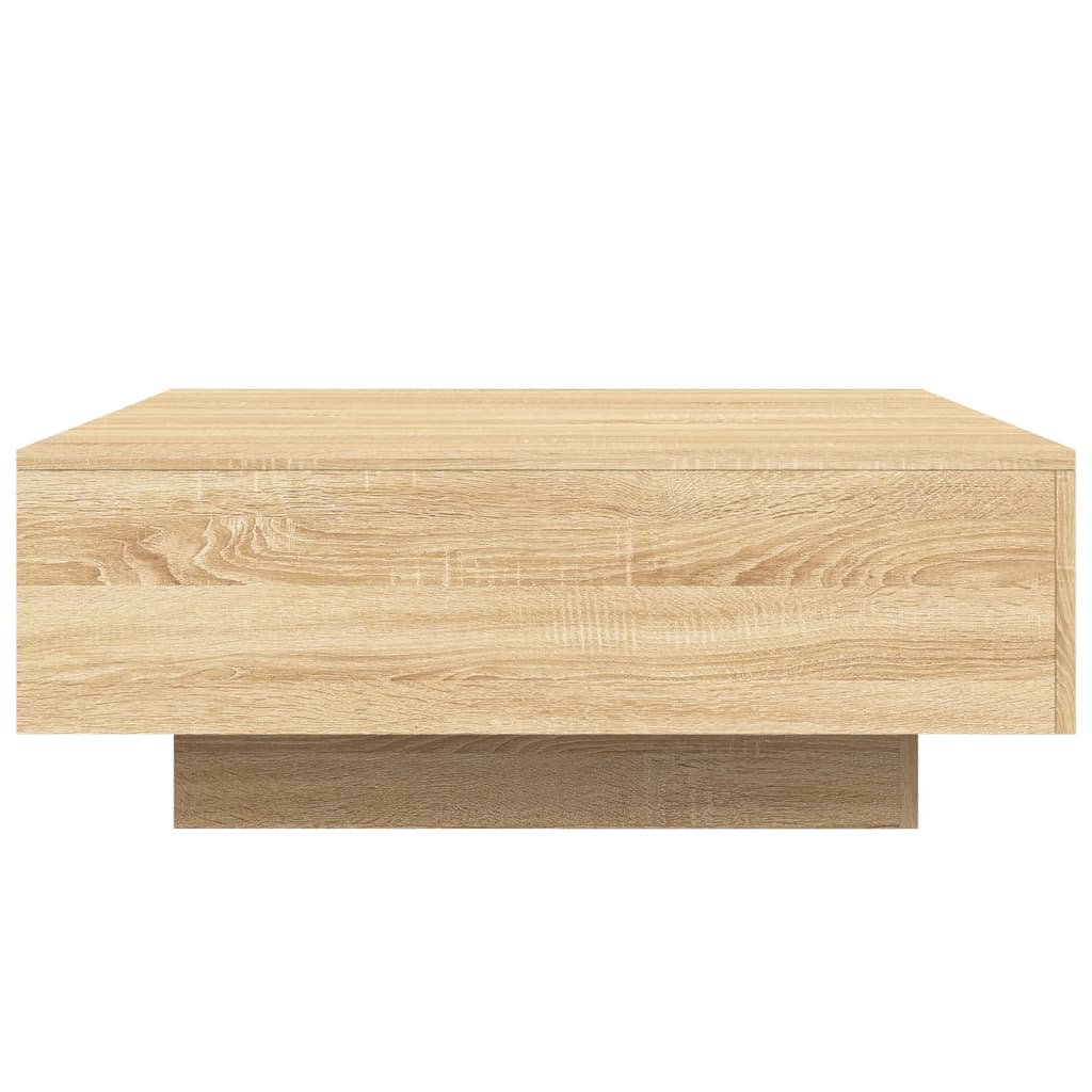Tavolino da Soggiorno con Luci LED Rovere Sonoma 80x80x31 cm | homemem39