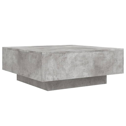 Tavolino da Soggiorno con Luci LED Grigio Cemento 80x80x31 cm | homemem39