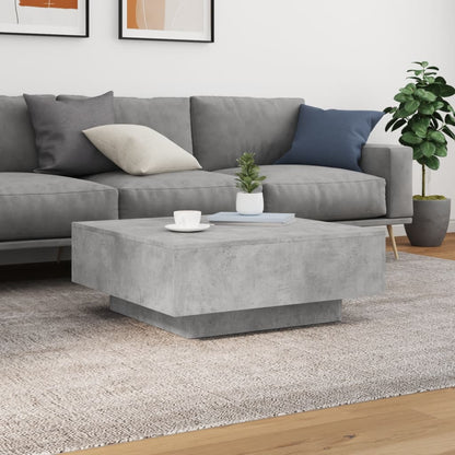 Tavolino da Soggiorno con Luci LED Grigio Cemento 80x80x31 cm | homemem39