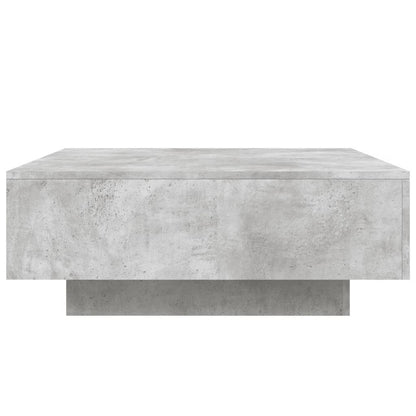 Tavolino da Soggiorno con Luci LED Grigio Cemento 80x80x31 cm | homemem39