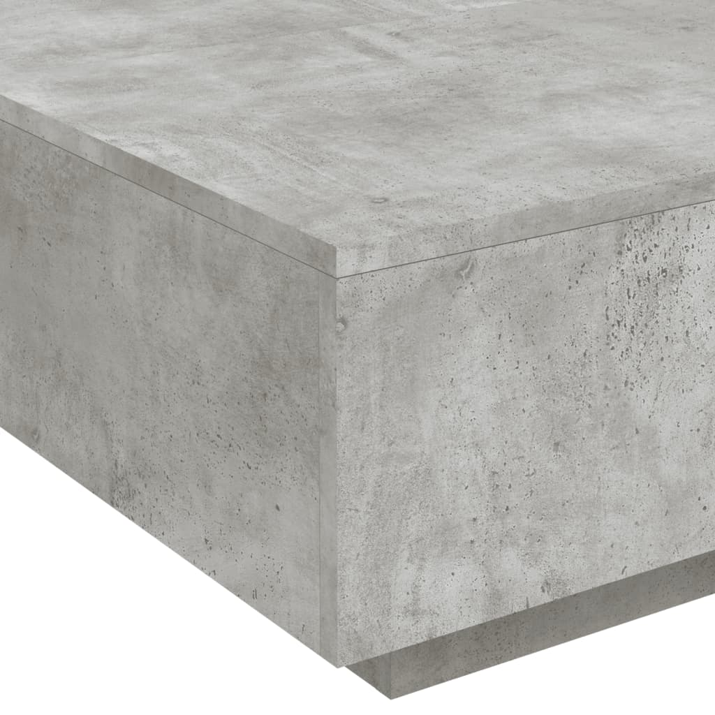 Tavolino da Soggiorno con Luci LED Grigio Cemento 80x80x31 cm | homemem39