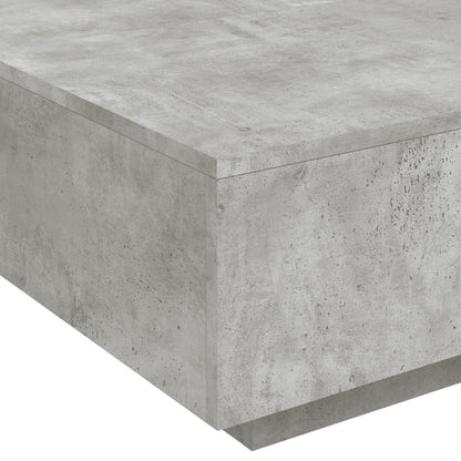 Tavolino da Soggiorno con Luci LED Grigio Cemento 80x80x31 cm | homemem39