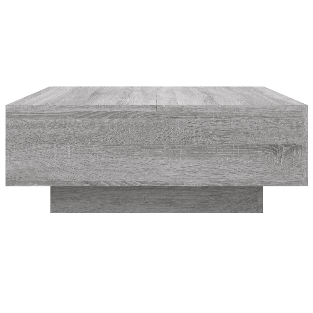 Tavolino da Soggiorno con Luci LED Grigio Sonoma 80x80x31 cm | homemem39