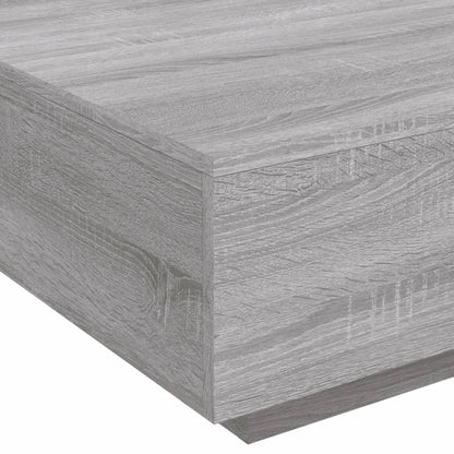 Tavolino da Soggiorno con Luci LED Grigio Sonoma 80x80x31 cm