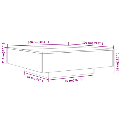 Tavolino Salotto Grigio Sonoma 100x100x31 cm Legno Multistrato | homemem39