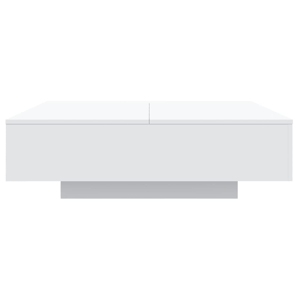 Tavolino da Soggiorno con Luci LED Bianco 100x100x31 cm | homemem39