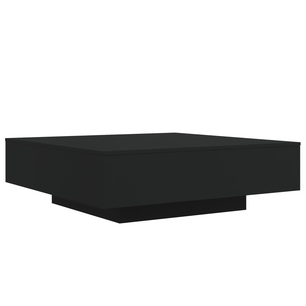 Tavolino da Soggiorno con Luci LED Nero 100x100x31 cm | homemem39