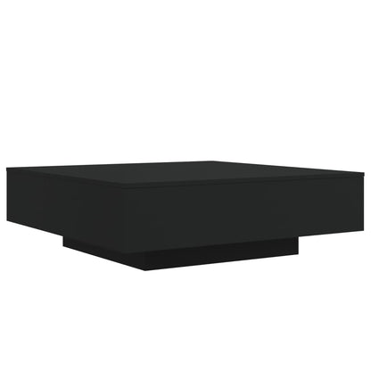 Tavolino da Soggiorno con Luci LED Nero 100x100x31 cm | homemem39