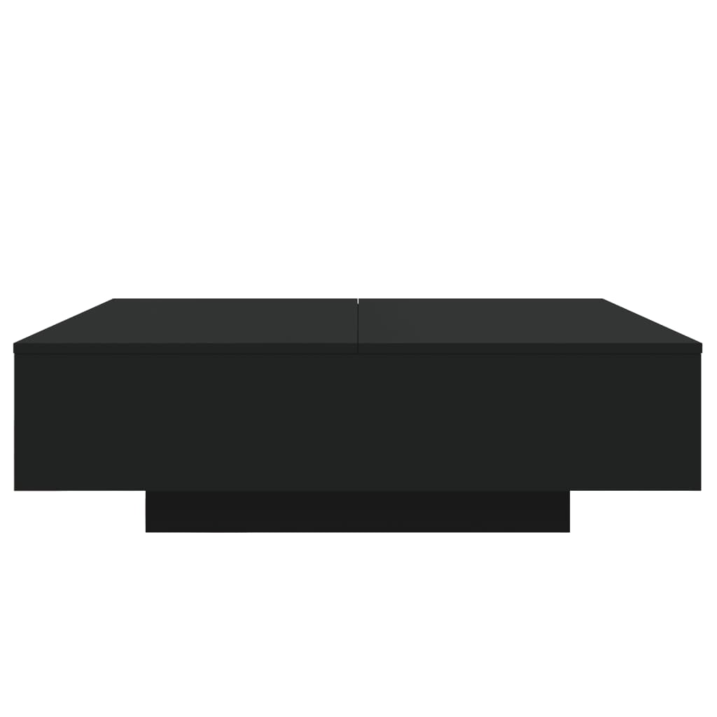 Tavolino da Soggiorno con Luci LED Nero 100x100x31 cm | homemem39