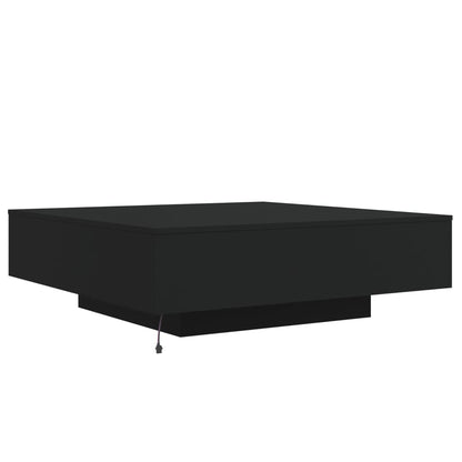 Tavolino da Soggiorno con Luci LED Nero 100x100x31 cm | homemem39