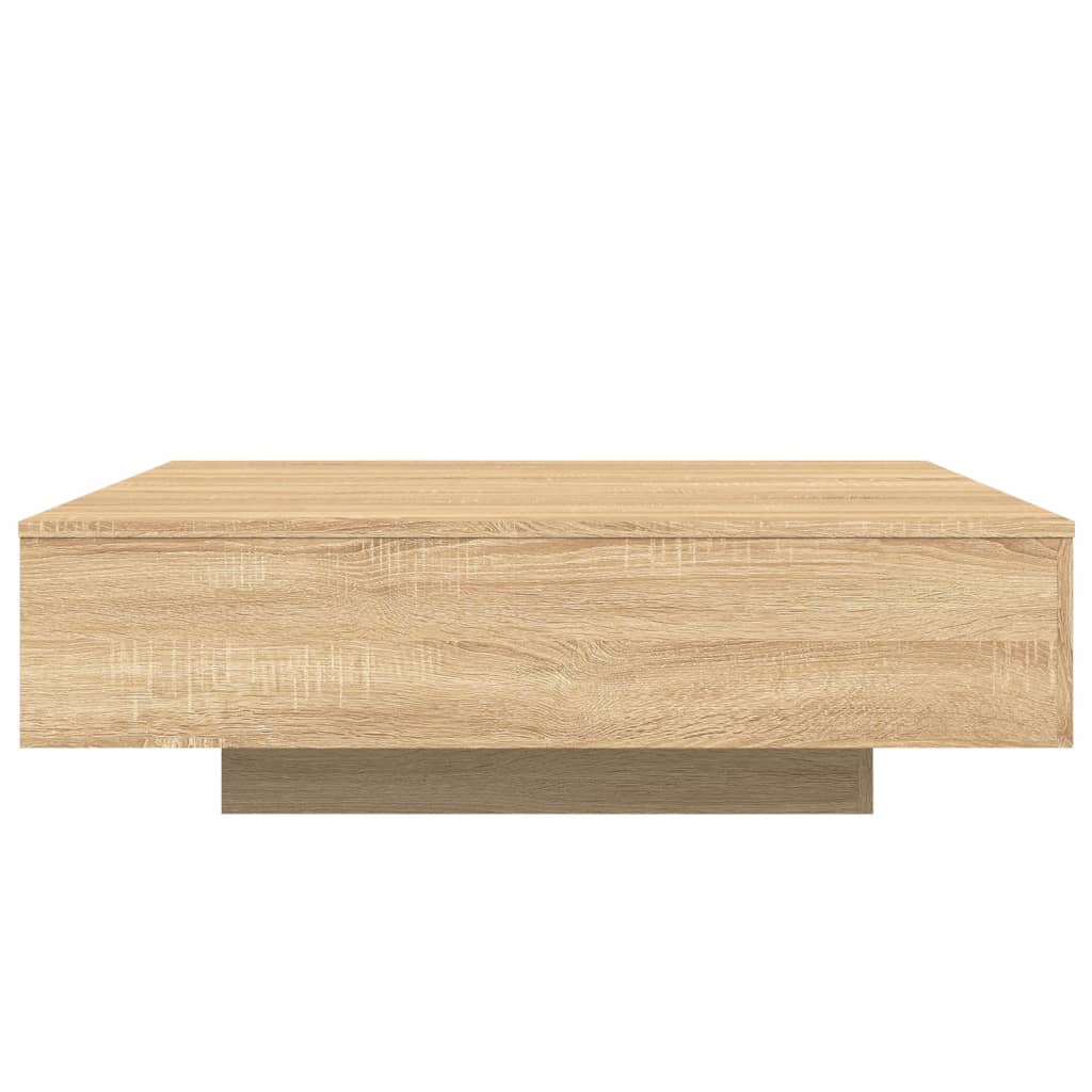 Tavolino da Soggiorno con Luci LED Rovere Sonoma 100x100x31 cm | homemem39