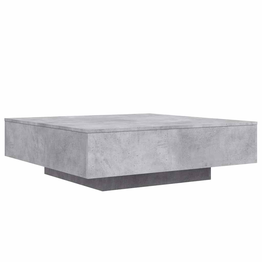 Tavolino da Soggiorno con Luci LED Grigio Cemento 100x100x31 cm | homemem39