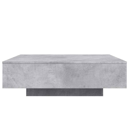 Tavolino da Soggiorno con Luci LED Grigio Cemento 100x100x31 cm | homemem39