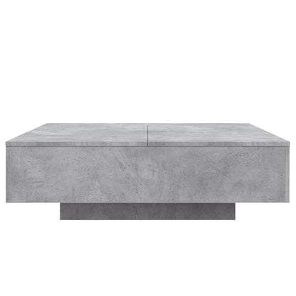 Tavolino da Soggiorno con Luci LED Grigio Cemento 100x100x31 cm | homemem39