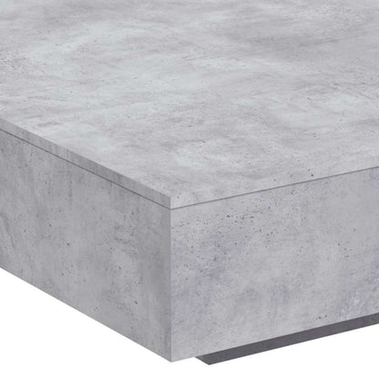 Tavolino da Soggiorno con Luci LED Grigio Cemento 100x100x31 cm | homemem39